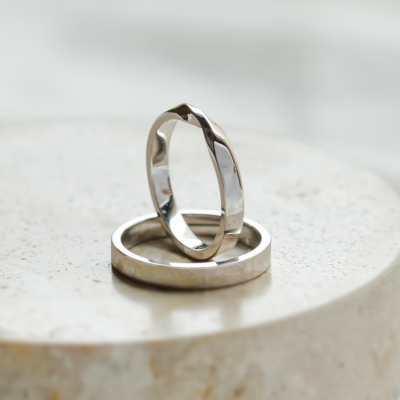 Unconventional wedding rings with braiding CLAY