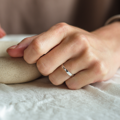 Unconventional wedding rings with braiding CLAY