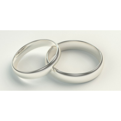 Solid wedding rings made of white gold