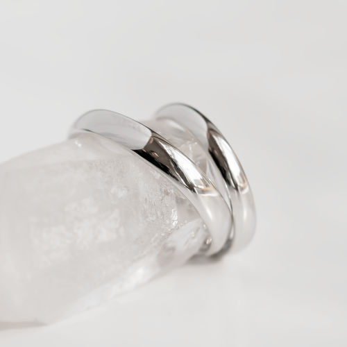 Solid wedding rings made of white gold TESSA