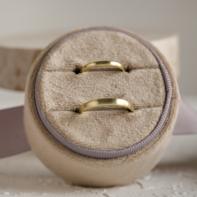 Komfortní snubní prsteny z růžového zlata (matný)