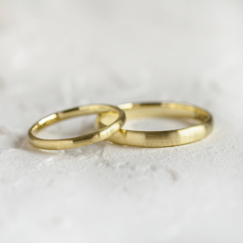 Solid wedding rings made of white gold (mat) ODELL