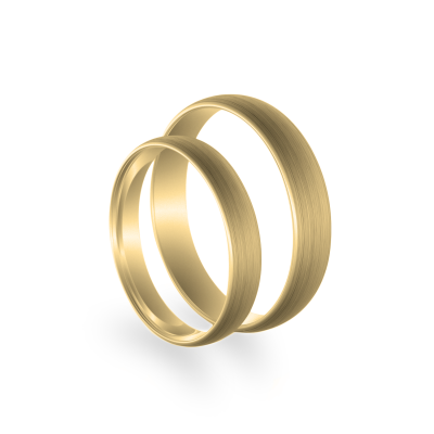 Snubní prsteny matné z bílého zlata - půlkulaté