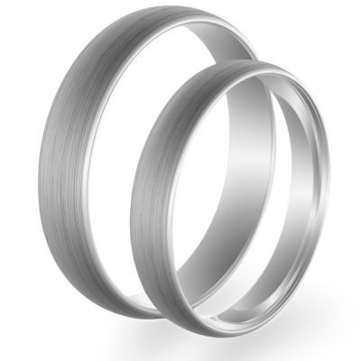 Solid wedding rings made of white gold (mat)