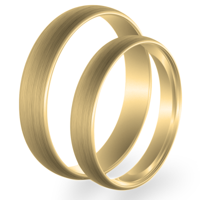 Solid wedding rings made of yellow gold (mat)