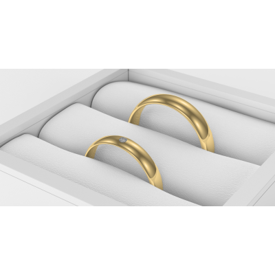 Snubní prsteny  z červeného zlata  s diamantem D-SHAPE
