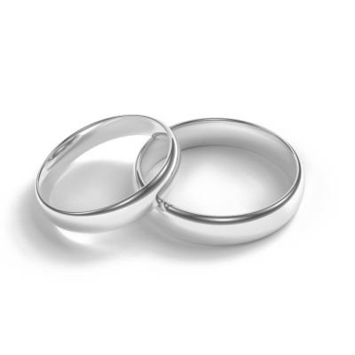 D-SHAPE wedding white gold rings - Delicate Simplicity