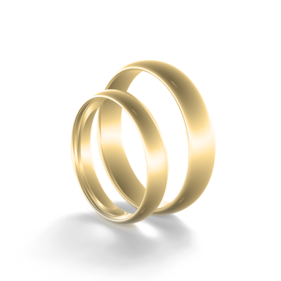 Snubní prsteny  z červeného zlata - jednoduchost a jemnost D-SHAPE