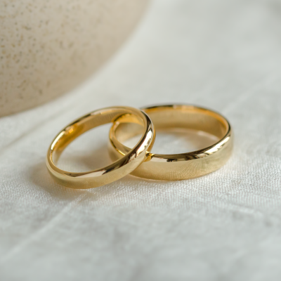 D-SHAPE wedding yellow gold rings MONTANA