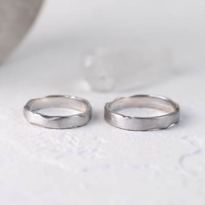 Torn paper edge wedding bands DANTE