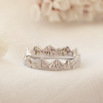Nontraditional mountain wedding bands DOLOMITY
