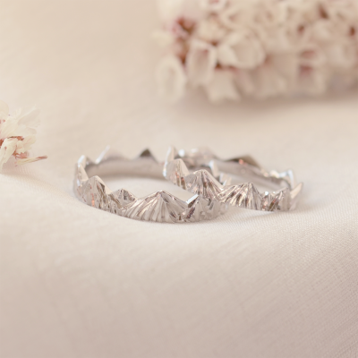 Nontraditional mountain wedding bands DOLOMITY