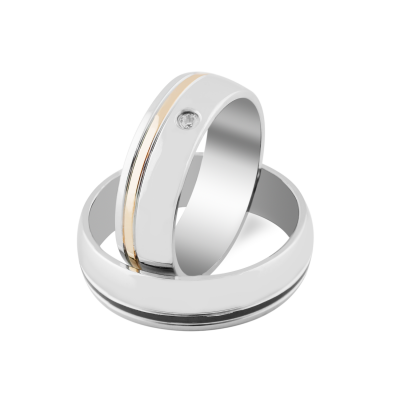 ELIS combination gold diamond wedding rings