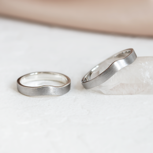 Matte irregular wedding bands ELISE