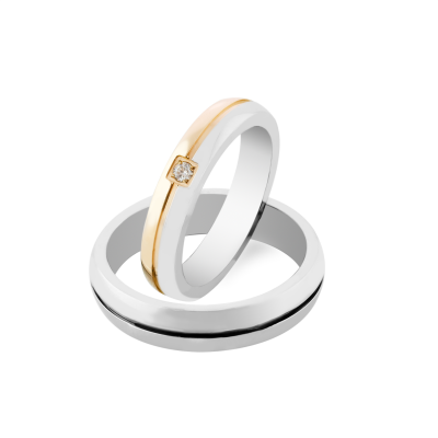 Snubní diamantové prsteny z kombinovaného zlata FERDE