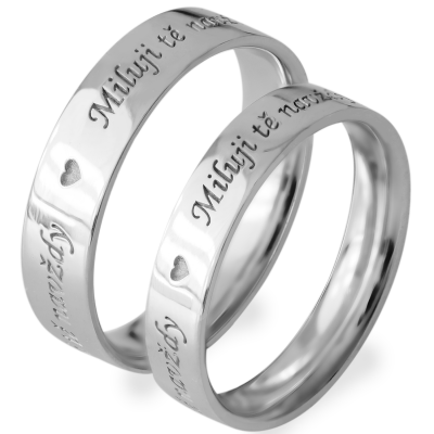 Gold wedding rings with custom engraving FIBI