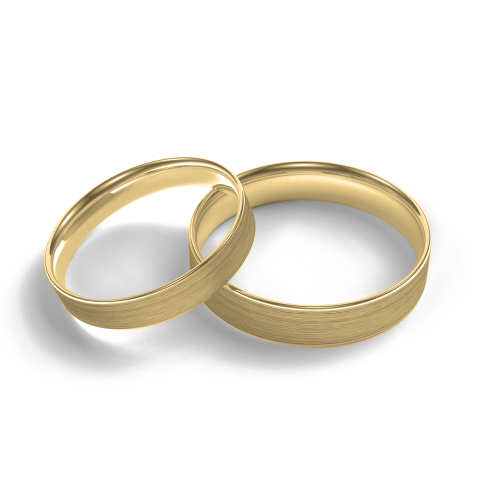 Flat matt wedding rings made of white gold