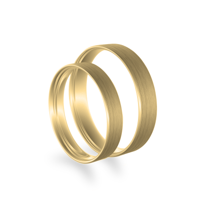 Flat matt wedding rings made of white gold