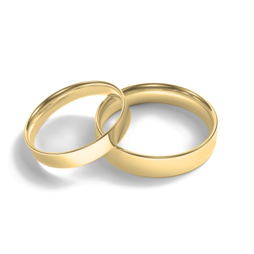 Flat wedding rings made of yellow gold JERSEY