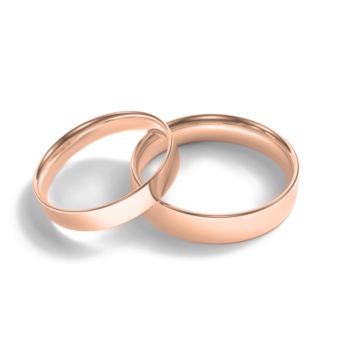 Flat wedding rings made of red gold ENIGMA