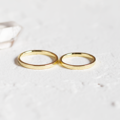 Flat wedding rings made of yellow gold JERSEY