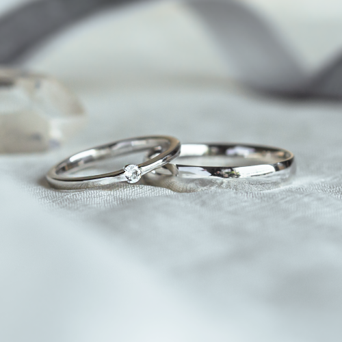 Classic gold diamond wedding rings TAUPE