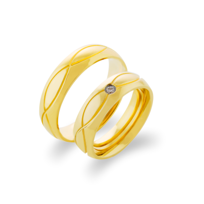 Zlaté snubní prsteny s diamantem HERA