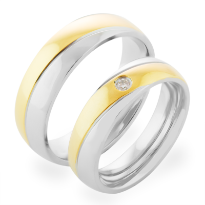 IFE combination gold diamond wedding rings