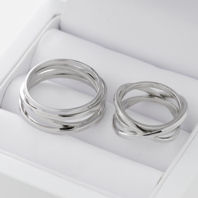 Originální snubní prsteny z bílého zlata JOLI