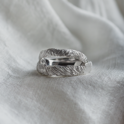Atypical wedding rings with unique structure KYRA 