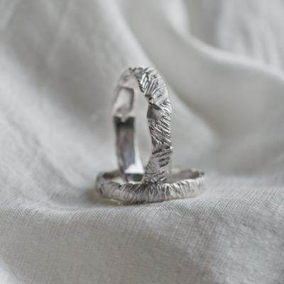 Atypical wedding rings with unique structure KYRA 