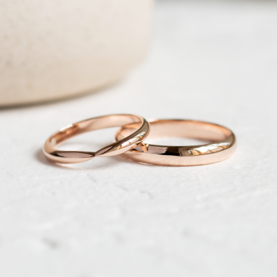 Gold wedding rings with bow tie shape LALI