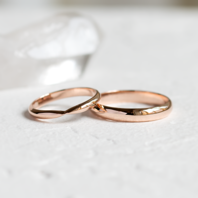 Gold wedding rings with bow tie shape LALI