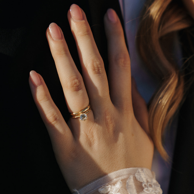 Klasický zásnubní zlatý prsten s diamantem 0.45ct TRINO