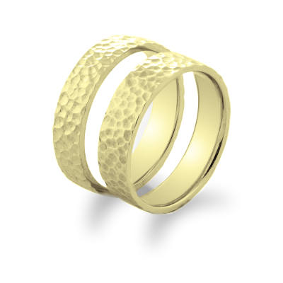 Hammered gold wedding rings LANI
