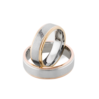 Snubní prsteny z kombinovaného zlata s diamanty LILLE