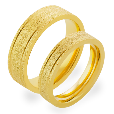 LOJA matte gold wedding rings