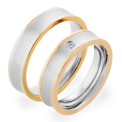 LYRA combination gold diamond wedding rings