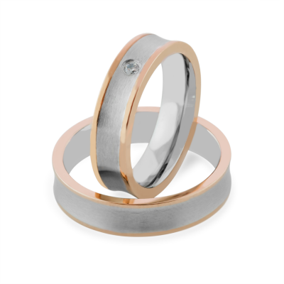 LYRA combination gold diamond wedding rings