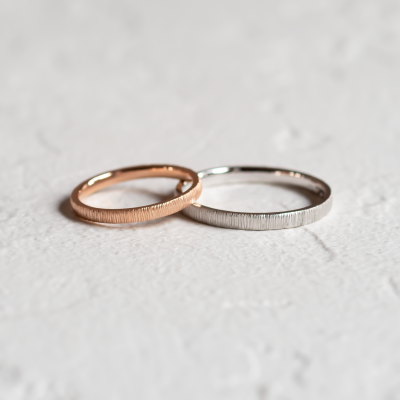 Gold relief wedding rings MIKE