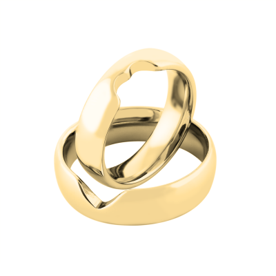 MOLE heart shape gold wedding rings