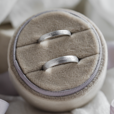 Unusual wedding rings with embossed rope NASH