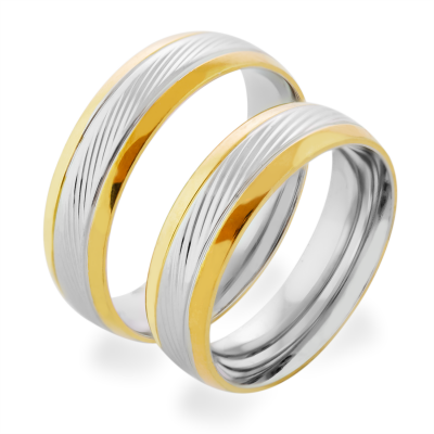 NEVA relief combination gold marriage rings