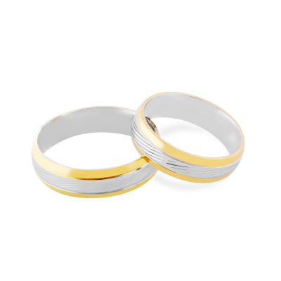 Reliéfní snubní prsteny z kombinovaného zlata NEVA