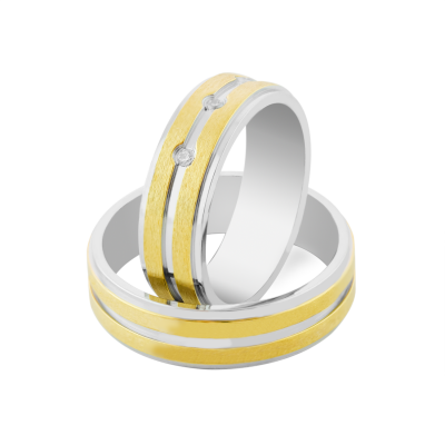 Snubní prsteny s diamanty z kombinovaného zlata NORRE