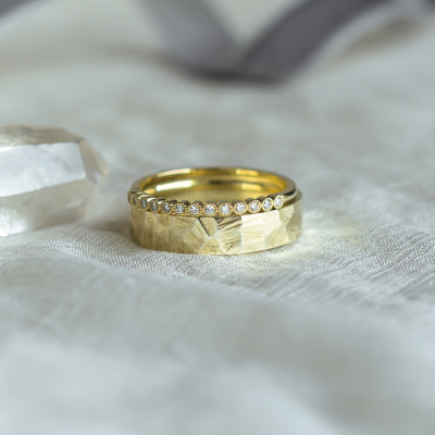 Original wedding rings with diamonds PAIR