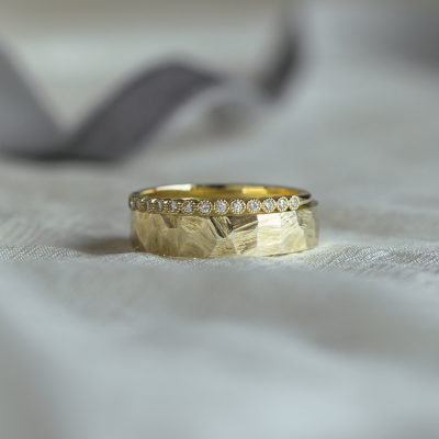 Original wedding rings with diamonds PAIR