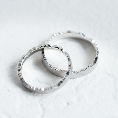 Unusual wedding rings with mountain motive PEAK