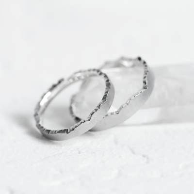 Unusual wedding rings with mountain motive PEAK