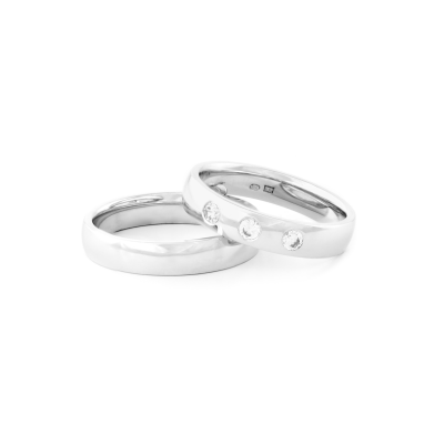 Platinum wedding rings with diamonds SKIEN